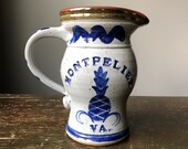 Pottery Crock Pitcher Montpelier Vintage Rustic. Signed by artist quot Dan Harvey quot