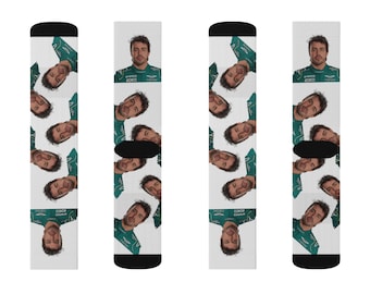 Fernando Alonso Aston Martin El Plan Socks V2, Formula 1 Merch, Aston Martin Racing, Alonso Calcetines