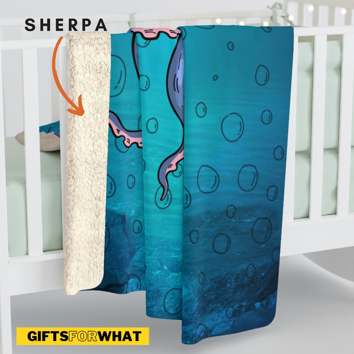 Octopus Blanket Octopuses Sherpa Fleece Throw Plush Soft Etsy