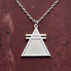 Alice FPE Necklace, Fundamental Paper Education Triangle Pendant, Geometric Silver Symbol Jewelry, FPE Cosplay Prop, Minimalist Fan Gift