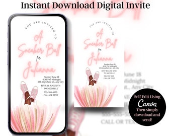 SNEAKER BALL INVITE Instant Download Invitation Template Sneaker Ball Invitation Editable Canva Template Sneaker Gala Flyer Birthday Party