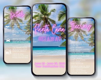 PUNTA CANA MOBILE Itinerary Travel Itinerary Template Digital Itinerary Punta Cana Vacation Mobile Travel Guide Customizable Itinerary