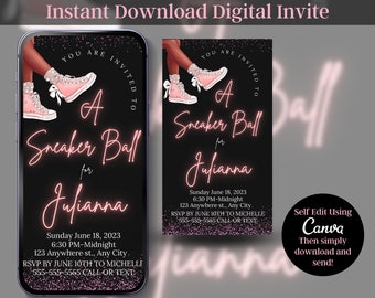 SNEAKER BALL INVITATION Instant Download Invitation Template Sneaker Ball Invite Editable Canva Template Sneaker Gala Flyer Birthday Party