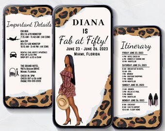Birthday trip| Travel Itinerary Template Mobile| Digital Itinerary| Mobile Travel Itinerary| Honeymoon| Customizable Travel Itinerary| Canva