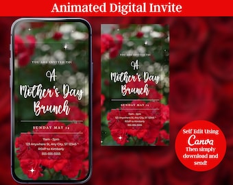 MOBILE MOTHERS DAY Evite Instant Download Mother's Day Digital Dinner Invitation Text Evite Mobile Mother's Day Card Mothers Day Celebration