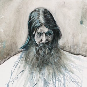 Rasputin Fine Art Print (11x14) – Gothic Portrait of the Mad Monk – Crayola Drawing on Archival Matte Paper, Limited Edition