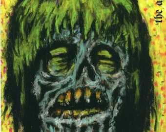 Melting Zombie Vinyl Sticker – Retro Horror Art Decal