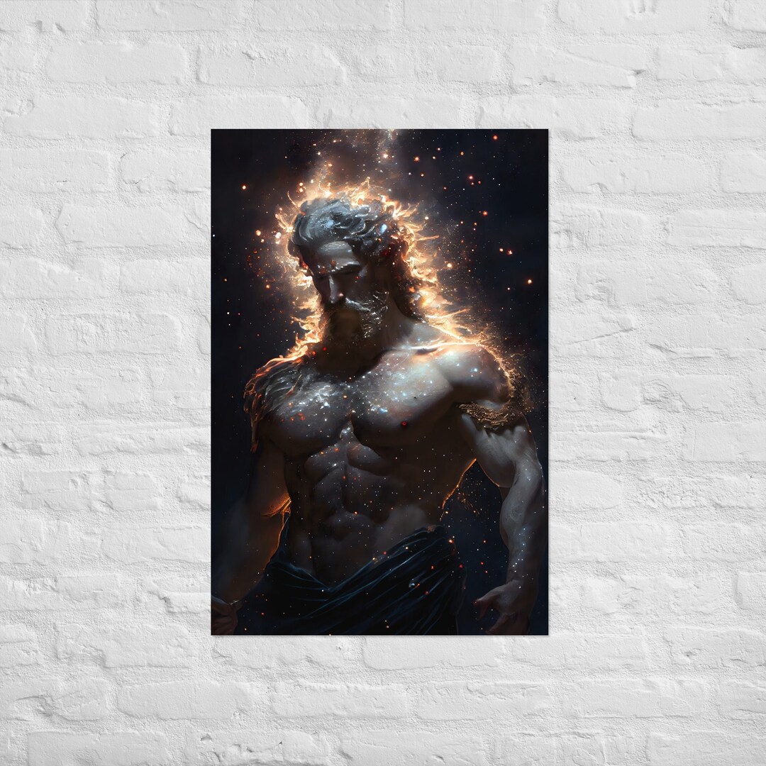 God of Thunder Zeus Ancient Greek God of Thunder Poster - Etsy