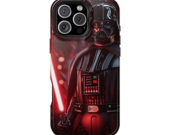 Darth Vader Tough MagSafe iPhone / Samsung Case | Star Wars inspired Phone Case | Black and Red Case | Sith Lord with Light Saber