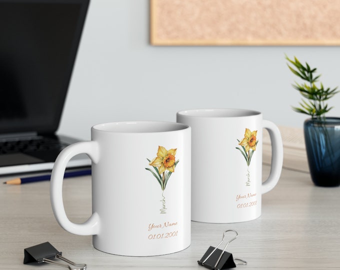 Featured listing image: Birthday Gift Coffee Mug Personalized Gift Birth Flower Mug Custom Grandma Gift Flower Tumbler Mother’s Day Gift