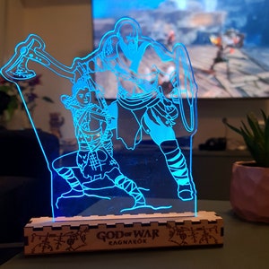 God Of War Ragnarök - gamer night desk lamp - Kratos and Atreus