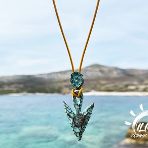Arrow Necklace - Surfer Style Patina Charm Necklace - Surf Necklace For Men - Necklace For Women - Beach Jewelry - Primitive Pendant - Boho