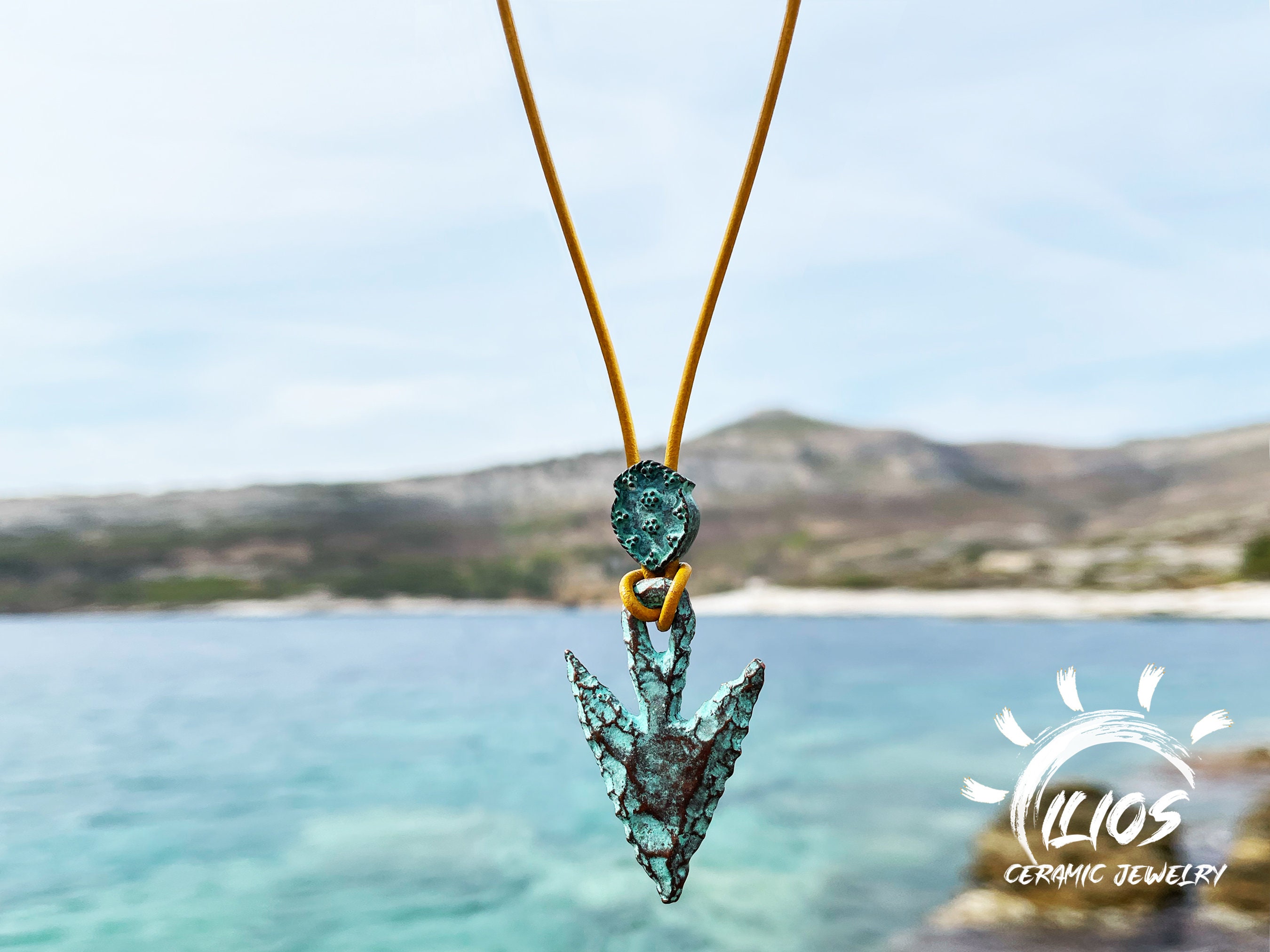 Arrow Necklace - Surfer Style Patina Charm Necklace - Surf Necklace For Men - Necklace For Women - Beach Jewelry - Primitive Pendant - Boho