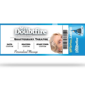 Mrs. Doubtfire Personalisierte Musical und Spielkarten (Fake)