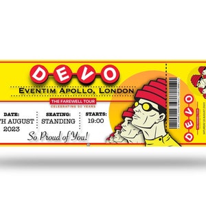 Devo Personalisierte Fake Tickets