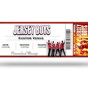 Jersey Boys Personalisierte Musical und Play Tickets (Fake)
