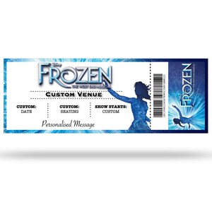 Biglietti per spettacoli e spettacoli musicali personalizzati di Frozen (falsi)