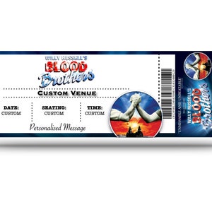 Blood Brothers Personalisierte Musical und Spielkarten (Fake)