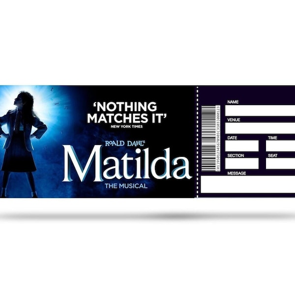 Matilda Digital Editable Musical and Play Tickets (Fake)