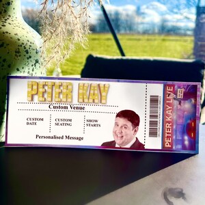 Peter Kay Personalisierte Fake Tickets