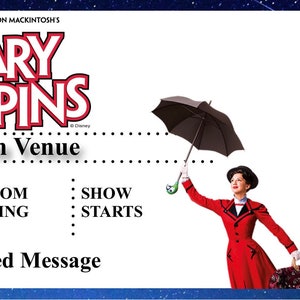 Mary Poppins Personalisierte Musical und Play Tickets (Fake)