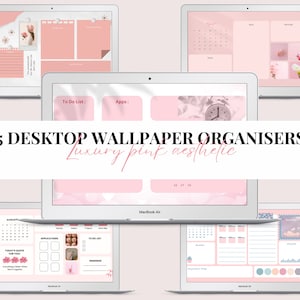 Luxury Desktop Wallpaper Organiser | Luxury Pink Desktop Organiser | Desktop Organiser | Pink Aesthetic | Desktop Wallpaper Template