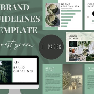 Brand Guideline Template | Forest Green | 11 Page Guideline | Canva Template