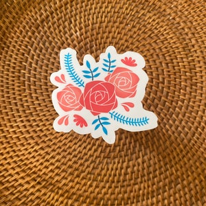 Abstract Rose Flower Sticker