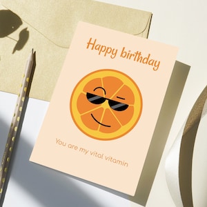 Funny Orange Birthday Card: Editable Printable (Instant Download)