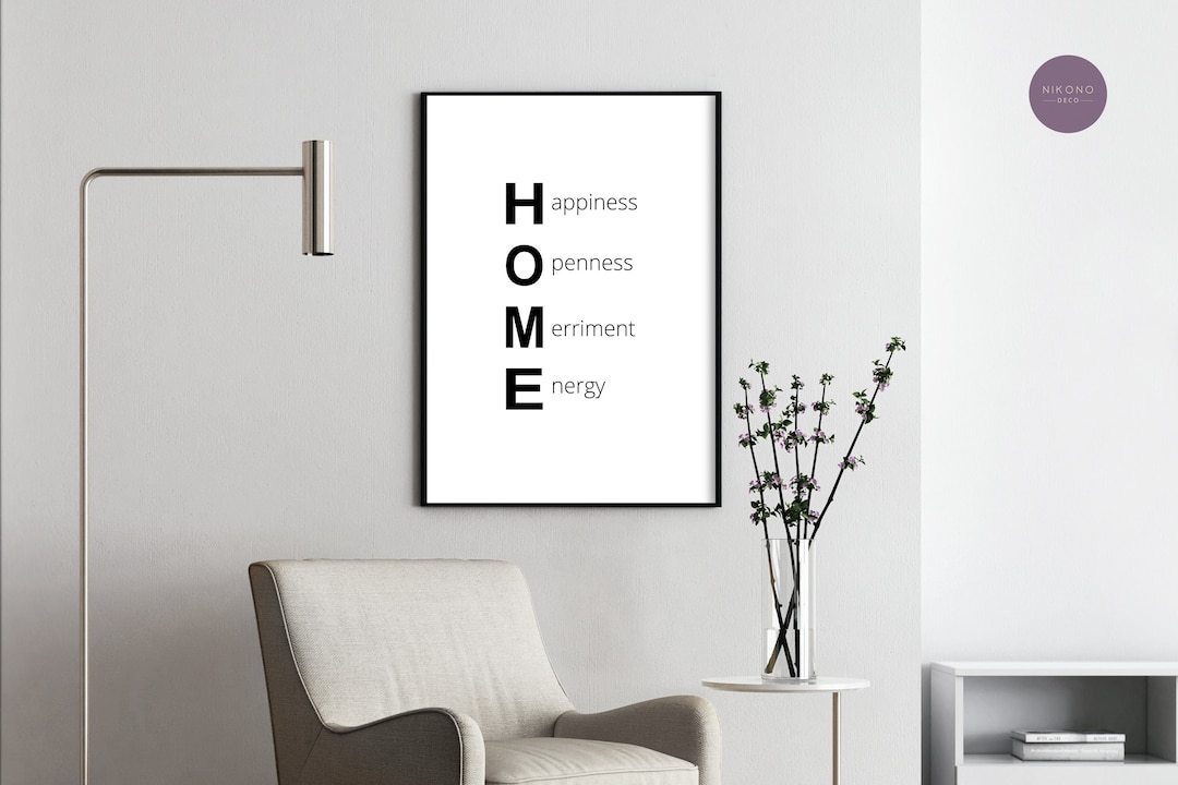 Printable Poster Home Sign | Minimalist Black and White Wall Art