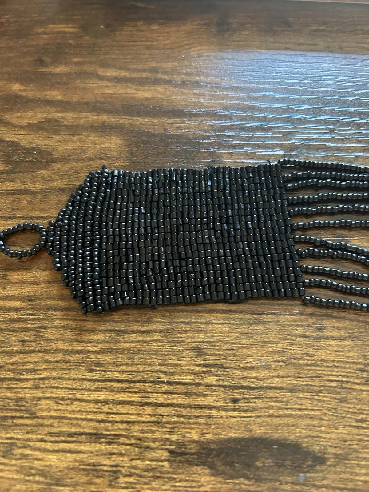 Vintage Boho chic glass bead metal belt from Marrakesh Vintage Multi Strand Glass Bead Cinch Belt Boho Waist  main image 4
