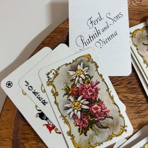 Vintage 1960s Ferd. Piatnik & Sons Vienna Small Playing Cards Floral Flower Fairy Board Games
