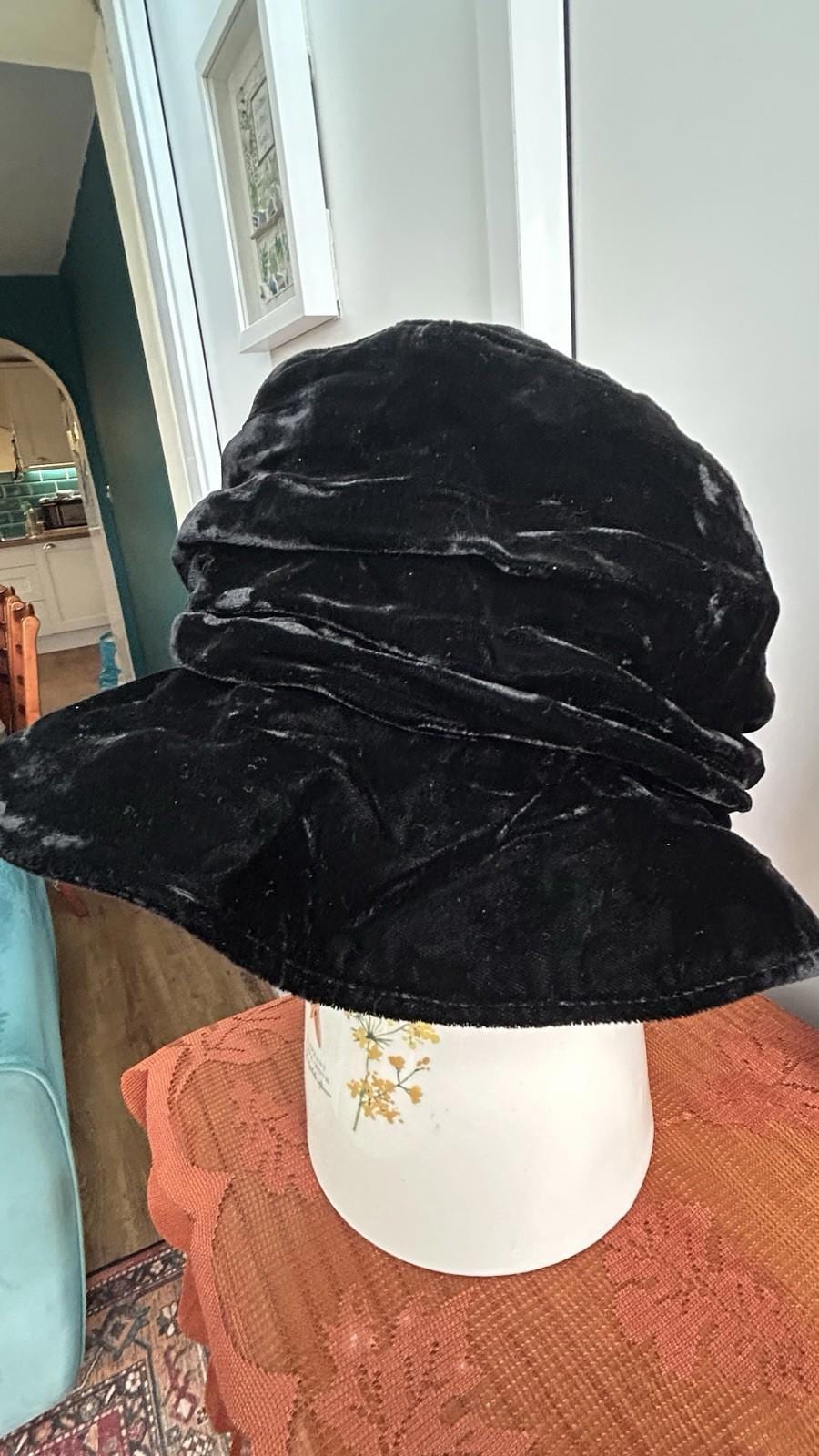 Vintage 1990s J.Crew Velvet Bucket Hat | Made in USA | One Size Vintage 90s Velvet Floppy Bucket Hat → Hotbox Vintage main image 2