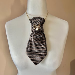 Unisex Tie Necklace Preppy Chic Statement New Wave Unique Upcycled Vintage Tie