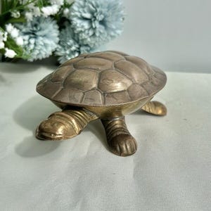 Boîte à bijoux vintage tortue en laiton - porte-bijoux tortue articulé - Décoration fantaisie