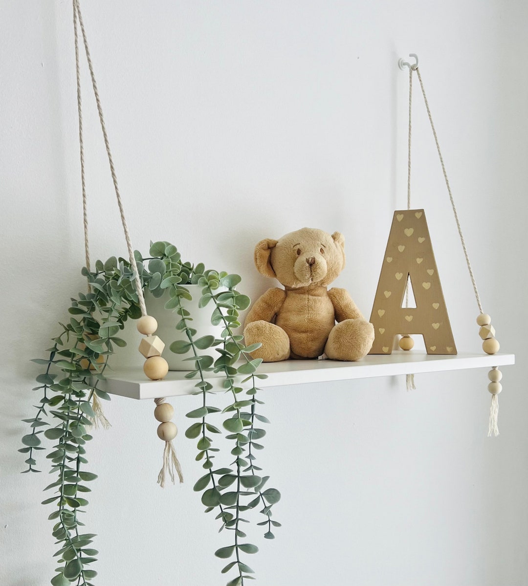 Nursery Shelf, White Shelf, Rope Shelf, Shelf, 60cm Etsy UK