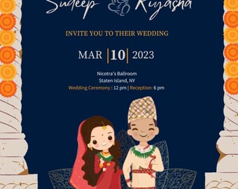 Nepali Wedding / Marriage Invite Invitation Card - Etsy