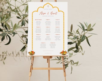 Nepali Wedding Seat Chart | Hindu South Asian Wedding Seat Arrangment | Customize Digital Sign