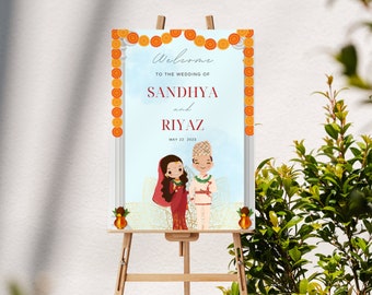 Nepali Minimal Modern Wedding Sign