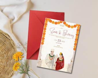 Rai Wedding Invite| Nepali Wedding Invitation Card | Digital download