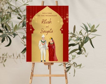Rai Wedding Welcome Sign |Gurung, Rai, Magar Nepali Hindu,  South Asian | Wedding Poster Sign
