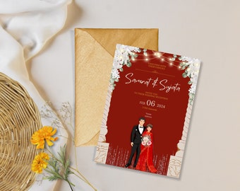 Nepali Wedding Invite | Digital Download | Customize
