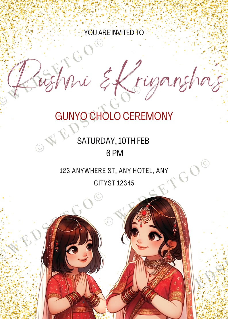 Nepali Gunyo Cholo Invitation Card Etsy