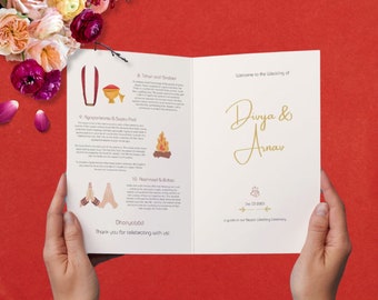 Guide du programme de mariage népalais | Description d&#39;un mariage sud-asiatique, livret, brochure | Numérique et imprimable