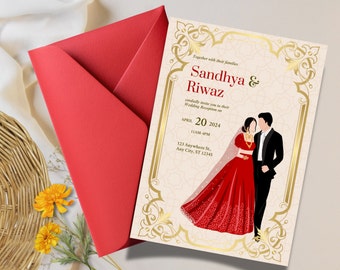 Nepali Wedding Invite | Dhaka, Traditional Nepali Invitation Card | Digital download, printable