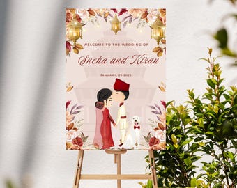 Nepali Hindu Wedding Sign with Pet