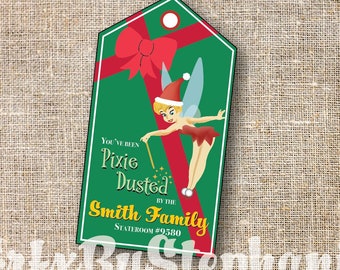 DCL Tinkerbell  Pixie Dust Gift Tag - Christmas Fish Extender Gift Tag - DCL Very Merritime- Digital Printable Download