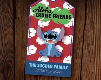 DCL Lilo & Stitch Cruise Fish Extender Gift Tag - Hawaiian Pixie Dust Printable- Digital Download