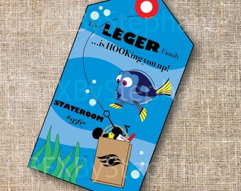 DCL Cruise Fish Extender Pixar Dory Finding Nemo Gift Tag, Personalized Printable Digital Download