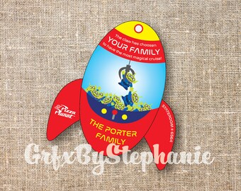 Pixar Day At Sea DCL Cruise - DCL Fish Extender Printable Gift Tag - Toy Story Aliens Claw Machine